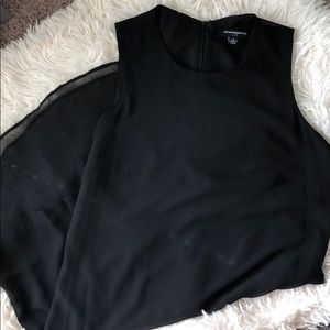 🖤 Sharagano LBD black shift dress chiffon size 8